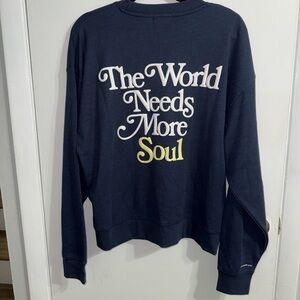 The Mayfair Group The World Needs More Soul Waffle Long Sleeve Crewneck NWOT